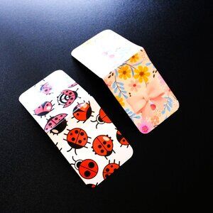 Handmade Colorful Magnetic Bookmark, book, read, pink, bow, ladybug, gift